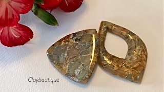 Polymer Clay Gold and Silver Faux Stone Chippy Choppy and Bonus Piece Requested [upl. by Anaib406]