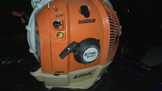 Stihl BR600 idle and rev after cable and carburetor adjustment Runs and idles much bettersmoother [upl. by Jory]