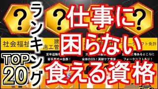 【資格おすすめ】仕事に困らない、食える資格ランキング！ [upl. by Laemaj]