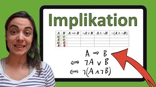 Unimathe Aussagenlogik 3  Wahrheitstafel  Beweis Implikation A ⇒ B ist äquivalent zu [upl. by Wivestad]