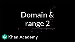 Domain and range 2  Functions and their graphs  Algebra II  Khan Academy [upl. by Sedgewinn]