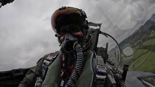 F15E Strike Eagle Cockpit View of flying through the Mach Loop [upl. by Ariela964]