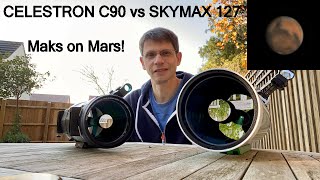 Mars through Celestron C90 and Skywatcher Skymax 127 Maksutov telescopes  which is better [upl. by Atniuq]