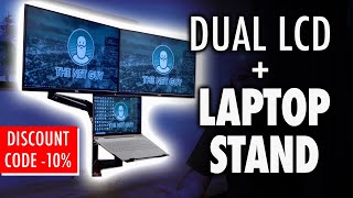 Dual Monitor and Laptop Stand from Huanuo  Review Unbox and Discount [upl. by Durarte]