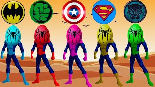 TEBAK GAMBAR SpiderMan vs Skibidi Toilet Hulk Thanos Venom Captain America  WRONG SUPERHEROES HEAD [upl. by Anahsohs629]