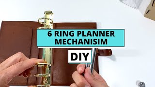 DIY PLANNER MECHANISM  HOW TO ATTACH A 6 RING MECHANISM IN PLANNER  RING PLANNER DIY TUTORIAL [upl. by Mcmahon]