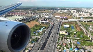 Landing in Bangkok Airport Boeing 777200 Thai Airways Flight TG322 Rolls Royce Trent Engine [upl. by Brass]