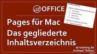 Inhaltsverzeichnis mit nummerierter Gliederung  Pages  MacTutorial [upl. by Cyn]