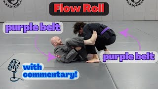 Narrated BJJ Flow Roll with Tips between Two Purple Belts with Lo Fi [upl. by Nirel]