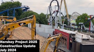 Hersheypark Project 2025 Construction Update  July 2024 [upl. by Ailima]