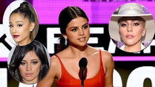 Celebs Support Selena Gomez Following Emotional AMA Speech [upl. by Ettebab]