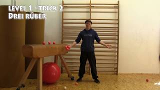 Jonglieren Tutorial Tricks mit drei Bällen  Teil 1 [upl. by Avelin]