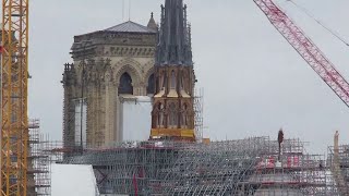 Notre Dame spire revealed nearly five years since devastating fire in 2019 [upl. by Yvel]