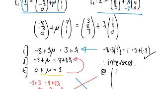 CP1 Vectors 3  intersecting lines [upl. by Arnoldo878]