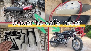 Bajaj boxer 🔥convert in 🏍️ cafe racer  part 3  how to make low budget ￼cafe racer 💥 caferacer [upl. by Fry244]