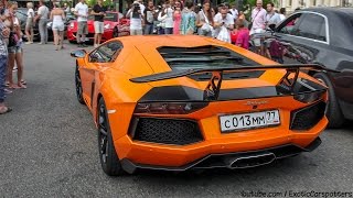 Supercars in Monaco 2013  VOL 12 DMC Aventador Roadster Aventador from Timati 16M [upl. by Nanyt]