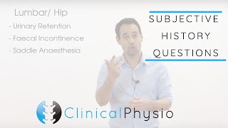 Special Questions for Subjective History  Clinical Physio [upl. by Nivla]