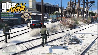 GTAW LSSD Deputy Eddie Arceneaux pursuit after a gang shootout in snowy southcentral  GTA World [upl. by Anahsar]