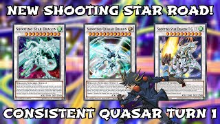 YuGiOh Duel Links  CONSISTENT TURN ONE QUASAR NEW SHOOTING STAR DRAGON SKILL amp NEW SKILL [upl. by Moia22]