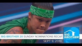 BB20  Sunday Nominations Episode Recap Sept 9 LIVE 915e615p [upl. by Dopp]