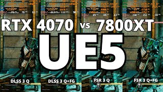 RTX 4070 vs RX 7800 XT in UE5 Games The Ultimate Comparison [upl. by Hayidan]