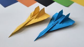 Aereo da caccia Aeroplano di Carta Semplice Origami Gioco di Carta Piegare la carta per divertim [upl. by Fin]