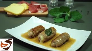 Involtini di carne con ripieno di prosciutto e formaggio  Secondi di carne meat rolls recipe [upl. by Kirsteni]