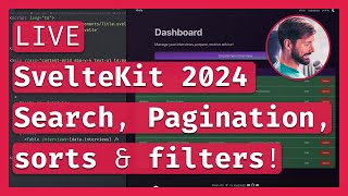 SvelteKit Search Pagination Sorting amp Filtering 🕵️‍♂️ 2024 SaaS app Part 3 🔴 LIVE Coding amp Chill [upl. by Padriac512]