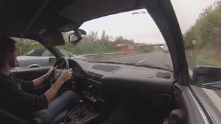 Storming the autobahn in a BMW E34 530i Touring [upl. by Fasto]