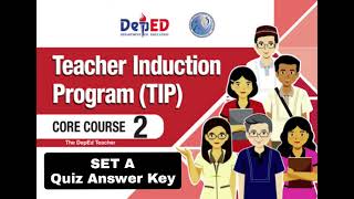 TIP Coursebook 2 SET A Quiz Answer Key  Teacher Induction Program teachernem [upl. by Catima]