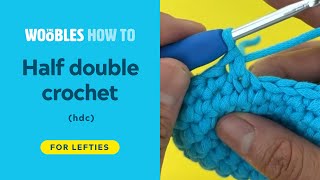 Lefthanded crochet How to do a half double crochet stitch hdc [upl. by Inait430]