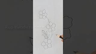 Flower Border Design drawingCushion Cover Decorative DesignHow to Draw Easy Flower Tree art [upl. by Aenitsirhc466]