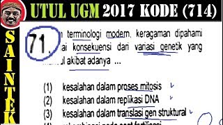 pembahasan soal UTUL UM UGM 2017 saintek gel I kode 714 biologi no 71 variasi genetik [upl. by Refenej]