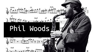 Phil Woods  On The Street Where You Live Solo Transcription [upl. by Anaert767]