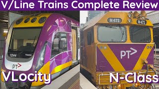 VLine Trains Complete Review  VLocity  NSet Train  Melbourne to Geelong to Melbourne [upl. by Dopp]