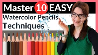 Watercolor Pencils For Beginners Master these 10 EASY Techniques Today [upl. by Yroger]