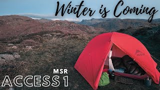 A Wintry Solo Mountain Camp in the MSR Access 1  Winter is on the way [upl. by Bacon]