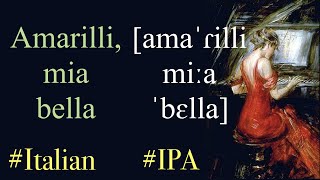 2 Amarilli mia bella Caccini  IPA TRANSCRIPTION [upl. by Llertnod]