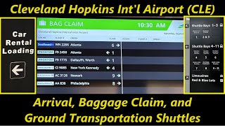 Cleveland Airport  Arrival Baggage Claim amp Ground Transportation Shuttles [upl. by Sherwood691]