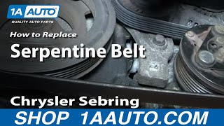 How to Replace Engine AC Alternator Serpentine Belt 27L Chrysler Sebring [upl. by Farlie]