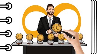 Como Dibujar a MESSI INFINITO con 8 Balones de Oro Fácil Paso a Paso  Mapi Art TV [upl. by Cleodel]