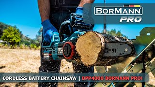 CORDLESS BATTERY CHAINSAW 20V  BORMANN PRO BBP4000 [upl. by Hnahym]