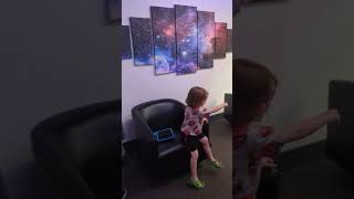 PRANKiNG DAD niko amp adley sneak a silly prank on dad at the spacestation office shorts [upl. by Glynias]