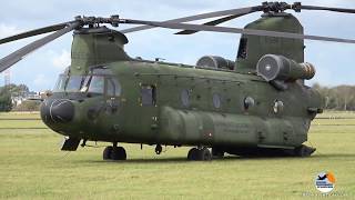 Heldairshow 2017 Chinook startup  Royal Netherlands Air Force [upl. by Aenat]