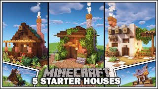 Minecraft 5 Simple Starter Houses [upl. by Odnamla]