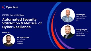 CISO Roundtable ASV amp Metrics of Cyber Resilience [upl. by Lrem554]