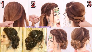 Low bun hairstyle for bridal l easy wedding hairstyles kashees l bridesmaid hairstyles l bridal updo [upl. by Rephotsirhc]