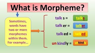 What is Morpheme Morpheme as a word Words having two or more morphemes L4 morpheme [upl. by Marmawke]