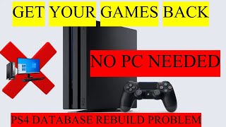 Fix Missing Apps on a Jailbroken PS4 Corrupt Database Fix [upl. by Arreik]