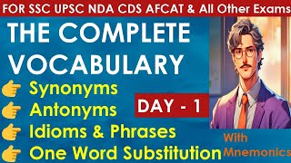 The Complete Vocabulary  Synonyms  Antonyms  Idioms amp Phrases  Vocabe Classe 1  Vocabulary KW [upl. by Sully]